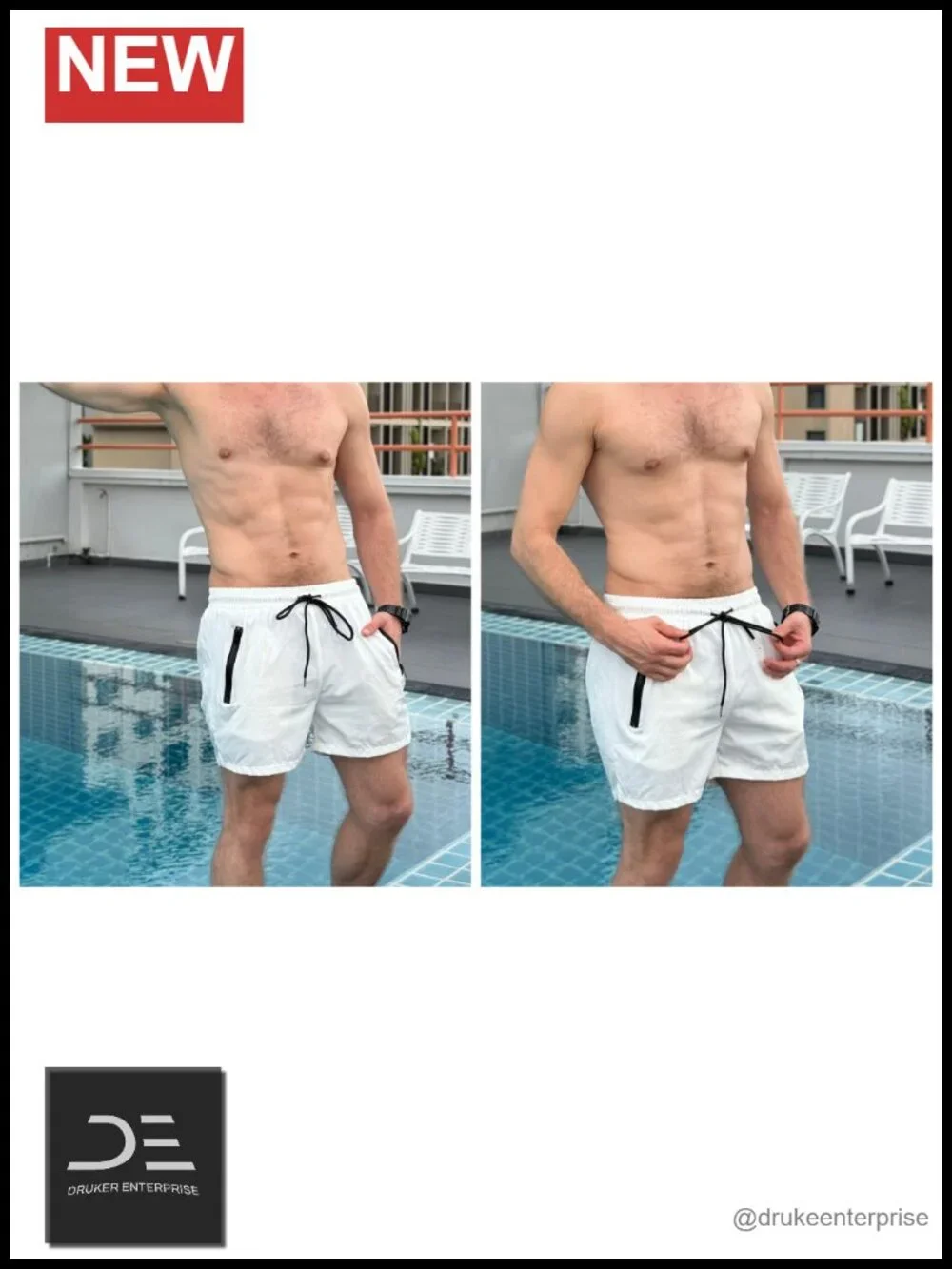 Men's Swim Trunk Quick Dry Mesh Lining Zipper Pockets Board Shorts
